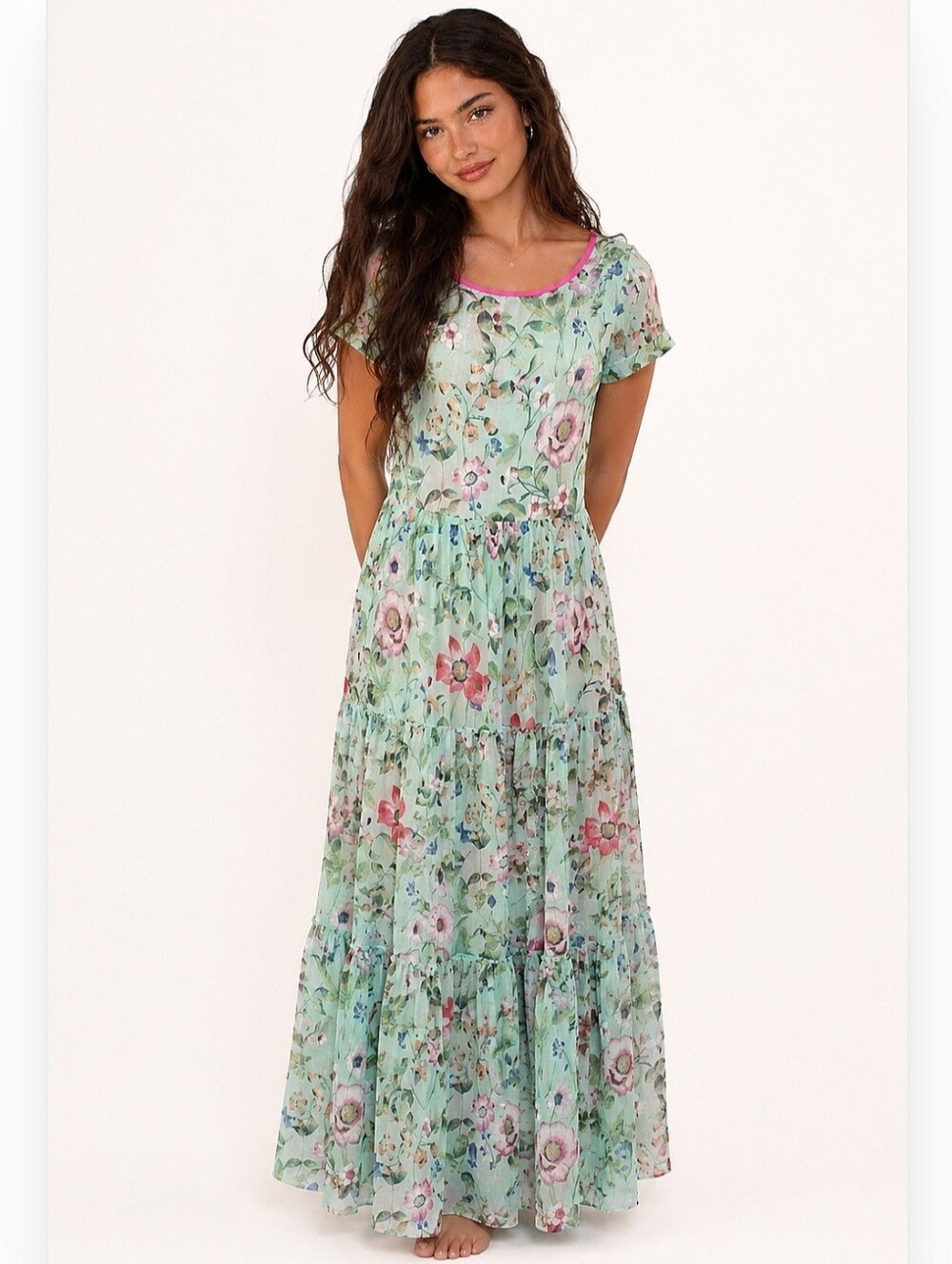 Pierre Cardin Paris Maxi Dress Vintage Floral Dress